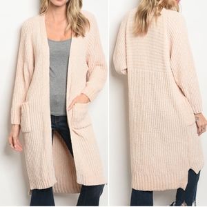 LAST 1! CHENILLE OH SO SOFT PLUSH LONG CARDIGAN